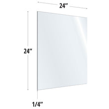OfficeSource SafeGuard Barrier Collection Clear Acrylic Screen with Square Edges - 24''W x 24''H