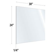 OfficeSource SafeGuard Barrier Collection Clear Acrylic Screen with Square Edges - 30''W x 24''H