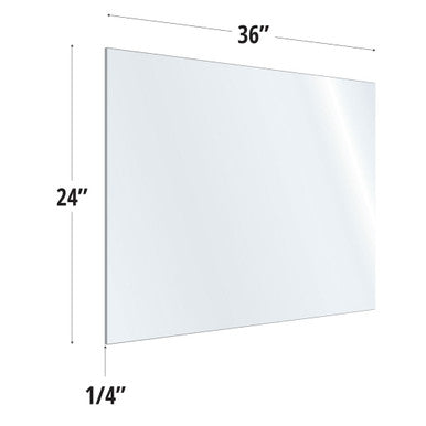 OfficeSource SafeGuard Barrier Collection Clear Acrylic Screen with Square Edges - 36''W x 24''H