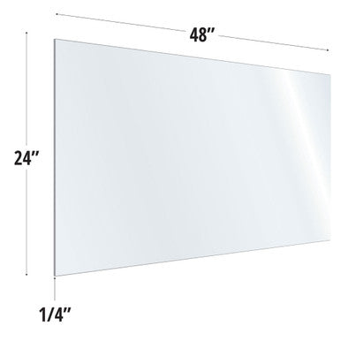 OfficeSource SafeGuard Barrier Collection Clear Acrylic Screen with Square Edges - 48''W x 24''H