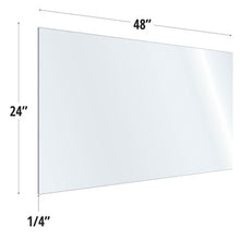 OfficeSource SafeGuard Barrier Collection Clear Acrylic Screen with Square Edges - 48''W x 24''H