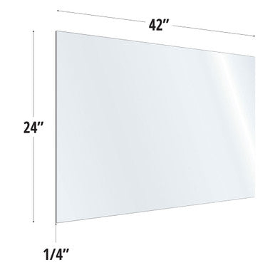 OfficeSource SafeGuard Barrier Collection Clear Acrylic Screen with Square Edges - 42''W x 24''H