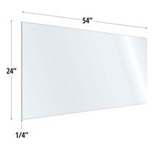 OfficeSource SafeGuard Barrier Collection Clear Acrylic Screen with Square Edges - 54''W x 24''H