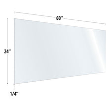 OfficeSource SafeGuard Barrier Collection Clear Acrylic Screen with Square Edges - 60''W x 24''H