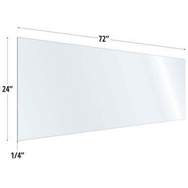 OfficeSource SafeGuard Barrier Collection Clear Acrylic Screen with Square Edges - 72''W x 24''H