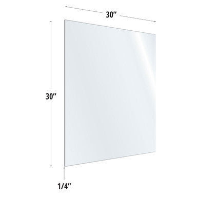 OfficeSource SafeGuard Barrier Collection Clear Acrylic Screen with Square Edges - 30''W x 30''H