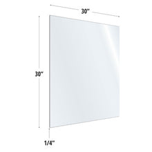 OfficeSource SafeGuard Barrier Collection Clear Acrylic Screen with Square Edges - 30''W x 30''H