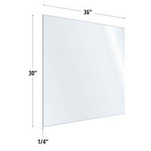 OfficeSource SafeGuard Barrier Collection Clear Acrylic Screen with Square Edges - 36''W x 30''H