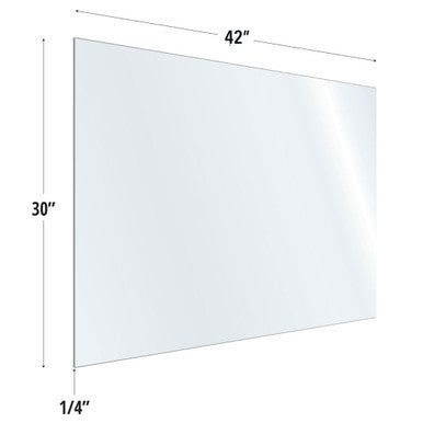 OfficeSource SafeGuard Barrier Collection Clear Acrylic Screen with Square Edges - 42''W x 30''H