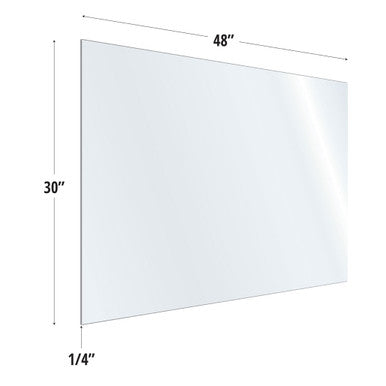OfficeSource SafeGuard Barrier Collection Clear Acrylic Screen with Square Edges - 48''W x 30''H