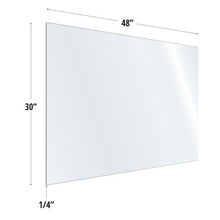 OfficeSource SafeGuard Barrier Collection Clear Acrylic Screen with Square Edges - 48''W x 30''H