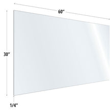 OfficeSource SafeGuard Barrier Collection Clear Acrylic Screen with Square Edges - 60''W x 30''H