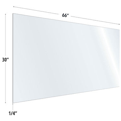 OfficeSource | SafeGuard Barrier | Clear Acrylic Screen with Square Edges - 66''W x 30''H