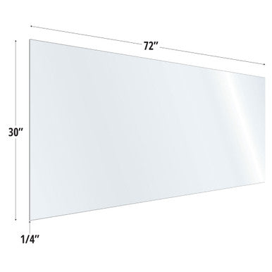OfficeSource SafeGuard Barrier Collection Clear Acrylic Screen with Square Edges - 72''W x 30''H