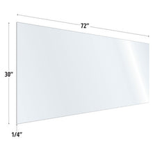 OfficeSource SafeGuard Barrier Collection Clear Acrylic Screen with Square Edges - 72''W x 30''H
