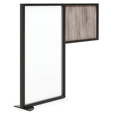 OfficeSource | SafeGuard Barrier Collection | Clear Acrylic and Laminate Two Tier Shield with Foot