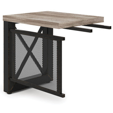 OfficeSource | Riveted | 29.5''W Industrial Return with Metal X Base