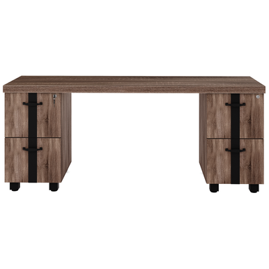 OfficeSource | Riveted | Double Pedestal Credenza