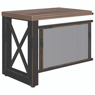 OfficeSource | Riveted | 41''W Industrial Return with Metal X Base