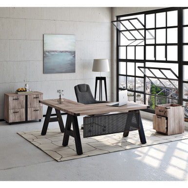 OfficeSource | Epitome | Industrial Desk with Metal Corners - 72''W