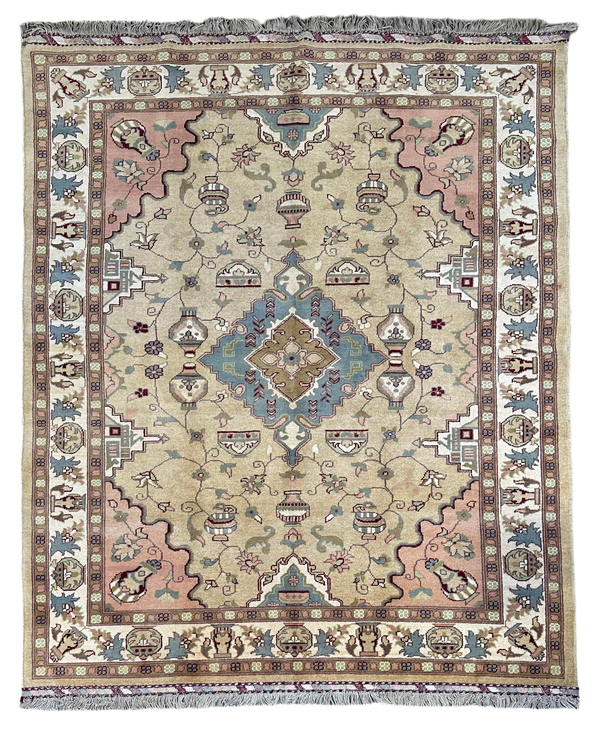 7x5 Afghan Caravan Collection Rug – Tribal Red & Black Wool