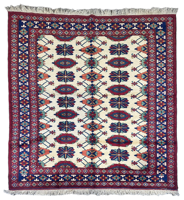 7x5 Silk Road Collection Rug – Handmade Afghan Wool Carpet