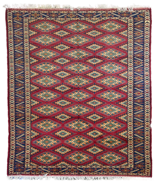 7x10 Hand-Knotted Afghan Rug – Nomad Collection Design