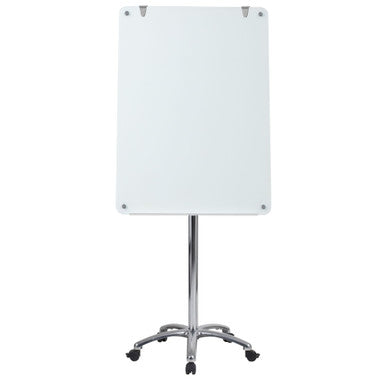 OfficeSource  |Vizual | Magnetic Glass Mobile Easel with Chrome Frame